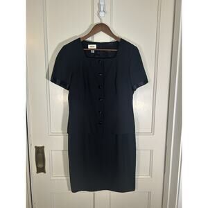 Vintage Talbots Sheath Dress Womens Size 10 Black Classic Career Preppy